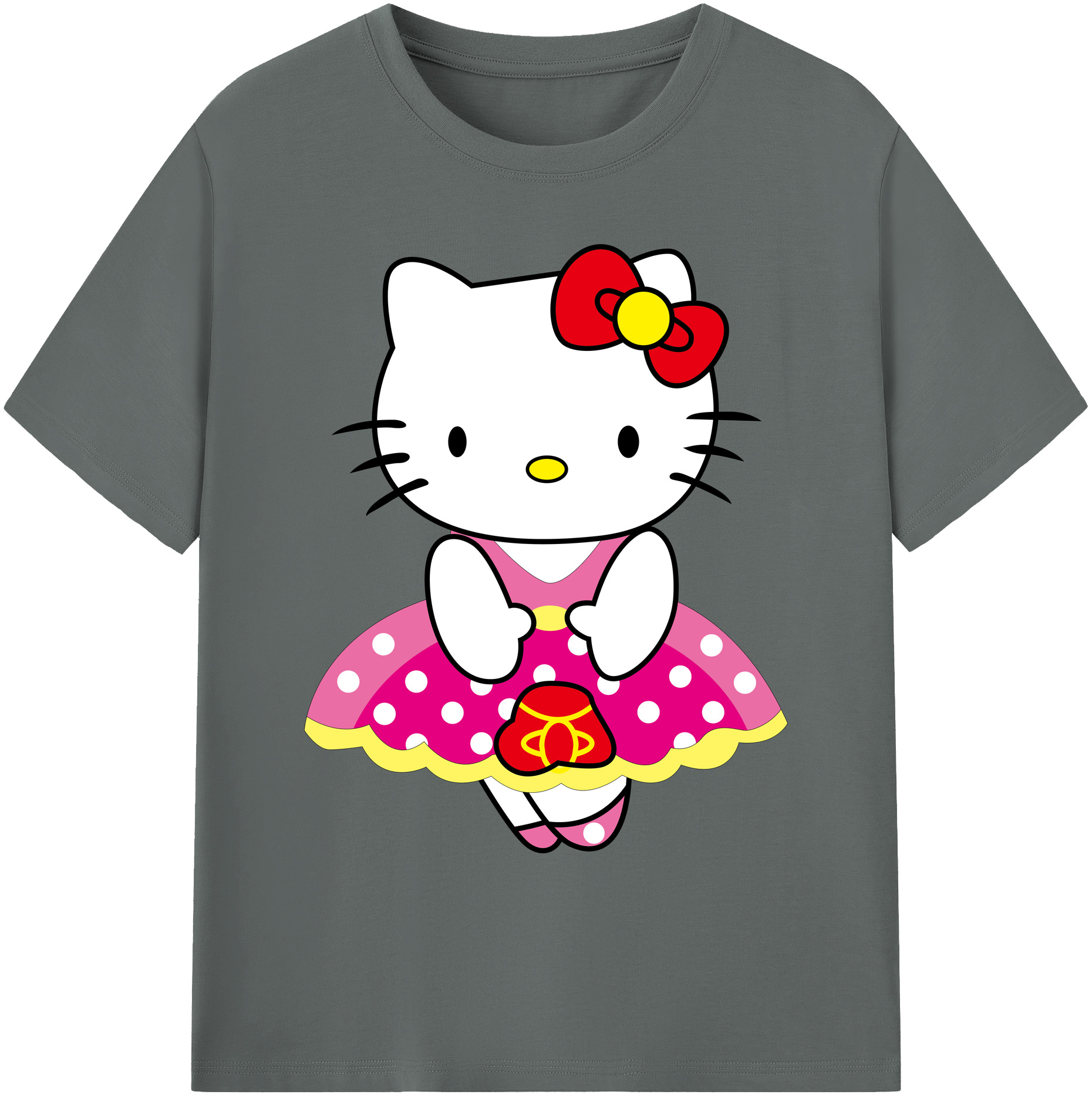（画像用） Hello Kitty ハローキティ 綿100％ メンズ半袖Tシャツ｜肌触りやわらか＆通気性